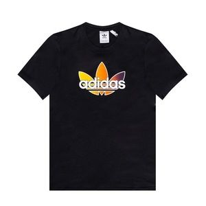 Black, Orange, yellow, and purple adidas T-shirt